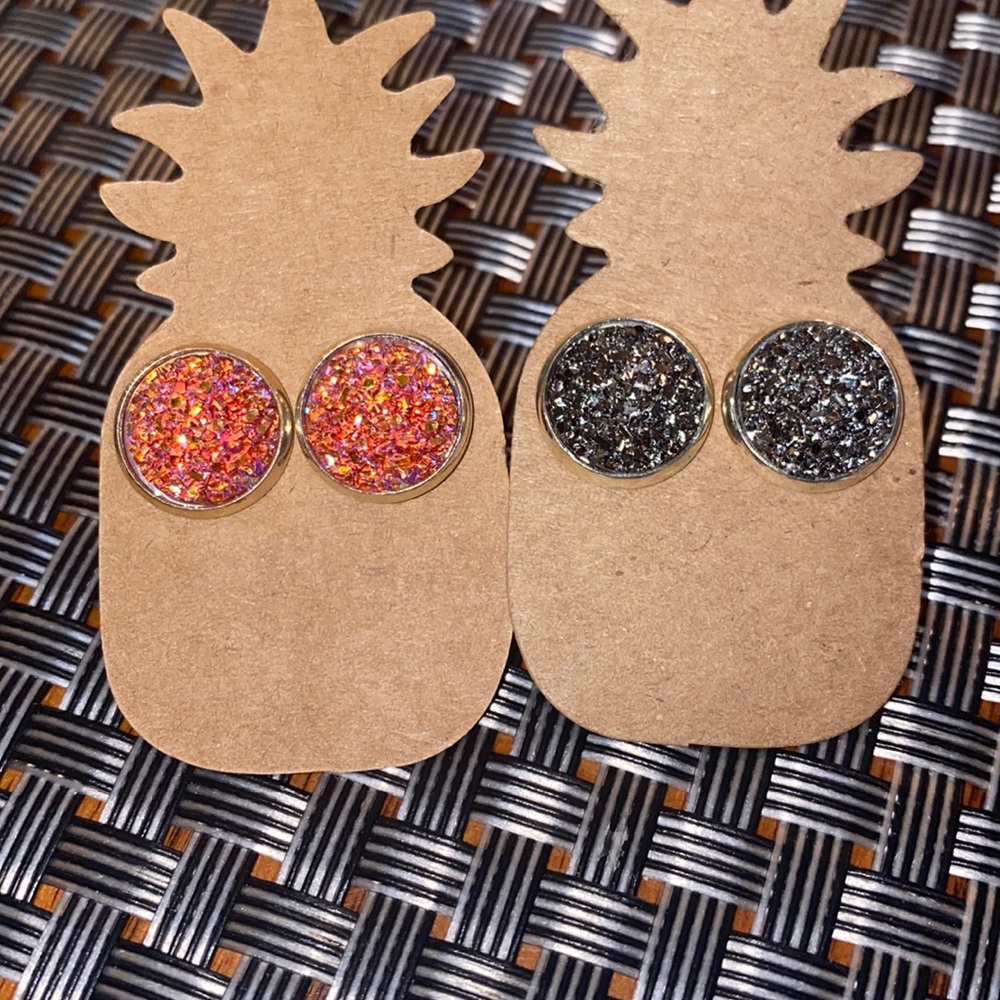 New Earrings- Shimmery Pink/Yellow and Silver Sets